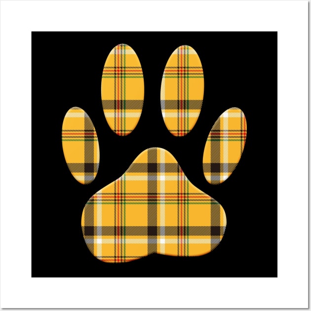 Tartan Dog Paw Print Wall Art by Braznyc